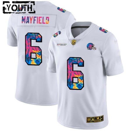 Maillot Enfant Cleveland Browns Baker Mayfield 6 Nike 2020 Blanc Multicolore